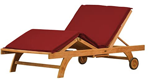 Kai Wiechmann Auflage Gartenliege Polster Sonnenliege extra breit Bordeaux rot Premium