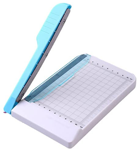 YyDDs 10,2 x 15,2 cm großes Schneidebrett, 10 Blatt Kapazität, Kunststoffsockel, tragbarer Papierschneider und Trimmer für das Heimbüro (Color : Blue, Size : 195 * 141 * 50mm)