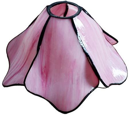 BOTOWI Tiffany Lampe Schirm Ersatz 8 Zoll Buntglas Rosa Lotus Blumen Lampenschirm 1-5/8-Zoll Fitter Öffnung nur für Pendelleuchten Wandleuchte Deckenleuchte Kronleuchter Tischlampe