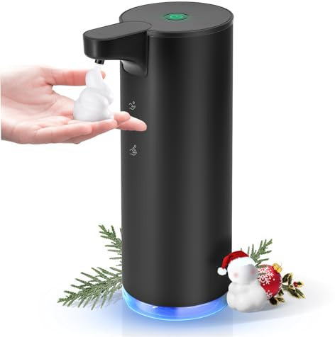 LAOPAO Rechargeable Automatic Foaming Soap Dispenser - Stainless Steel Touchless 9oz Foam Soap Dispenser for Bathroom and Kitchen - Xmas Gift
