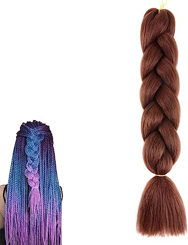prinfantasy Extension Band Braid Pferdeschwanz Verlängerung mit Haargummi Natürliches Kunsthaar Haar Zöpfe Haarverlängerungen zum Einflechten Lang Ponytail Braun Haarteil für Frauen BZ008