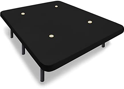HOGAR24 ES | Base Tapizada en Tejido 3D Negro | Incorpora Válvulas de Transpiración | Incluye Juego de Patas Metálicas de 25 cm | Medidas: 90x190 cm
