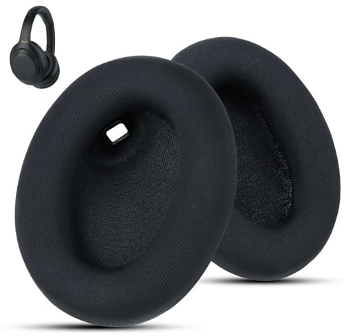 Wzsipod Fabric Earpads for Sony WH-1000XM4 - Black | for WH1000XM4 (XM4) Headphones,Made with breathable and smooth fabric and memory foam sound insulation foam