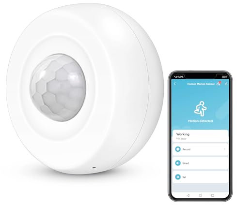 Rilevatore di movimento intelligente,sensore di movimento a infrarossi WiFi per la sicurezza domestica,rilevatore di movimento con controllo remoto tramite app,supporto al comando vocale di Alexa.1PCS