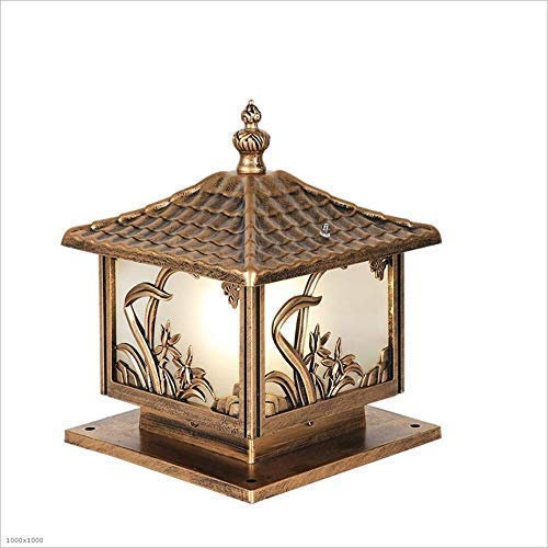 JKJZSALJ Fence Stigma Lawn Post Lamp European Retro Landscape Lawn Post Lamp High Light Square Outdoor Torch Gate Column Light Outside Table Lamp Pathway Courtyard Patio Light Torch Light