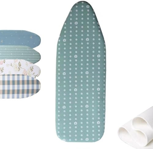 QSPNVFB Copriasse da Stiro con Imbottitura Spessa 100x34 Cm 110x40 Cm Ricambio Copri ASSE da Stiro, Copriasse da Stiro Termoriflettente con Elastico(B,15x45 inch(110x40 cm))