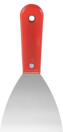 QUARKZMAN Spatola Spatola Larghezza 3,9 Lama Acciaio Carbonio Raschietto Spatola Flessibile per Riparazione e Stuccatura Cartongesso Rosso