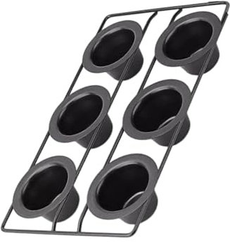 Moldes antiadherentes para hornear de 6 celdas, bandeja pequeña para hornear pasteles, textura de acero al carbono, utensilios de cocina adecuados para hornear