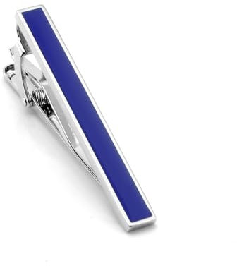 Krawattennadel Vintage Krawattenklammer Silber Blaue Krawattenklammer Versilbert Geometrisch für Herren Père Fils Valentinstag Unternehmen