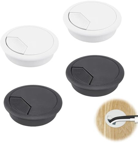 MOLZINY 4 Pezzi Passacavi Scrivania Passacavi da Scrivania Copertura per Foro del Cavo 60mm Passacavo per Scrivania Scrivania Passacavi,per Organizzare Filo per Casa e Tavolo ddell’ufficio