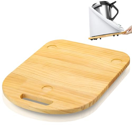 MICHIHOMIE Gleitbrett für Thermomix TM6 TM5, Brett für Thermomix mit Rollen, Leicht Gleitendes Thermomix TM6 Holz Rollbrett/Slider, Küchenmaschine TM6 Zubehör Unterlage Brett
