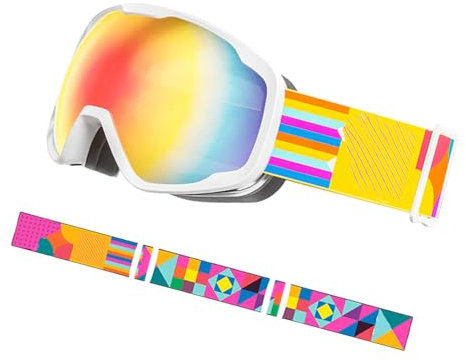 Kinder-Skibrille, Outdoor-Sportbrille, beschlagfrei, Snowboardbrille, Schneebrille für Jungen, Mädchen, Teenager, Alter 3–15 Jahre