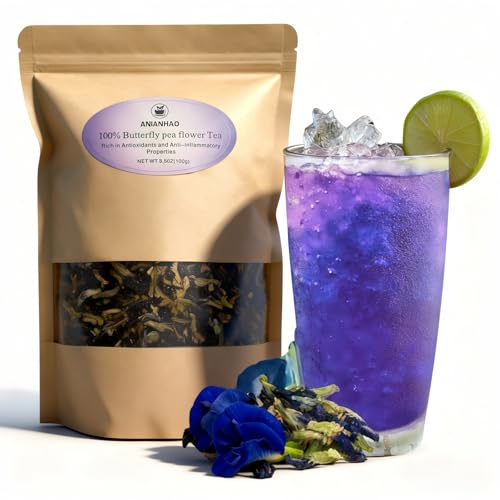 100g Premium Blue Tea - Blue & Purple Color Changing Flower, Rich in Antioxidants, No Artificial Colours, Herbal Tea, Caffeine Free - Vegan - Non-GMO | Nature Blue Tea