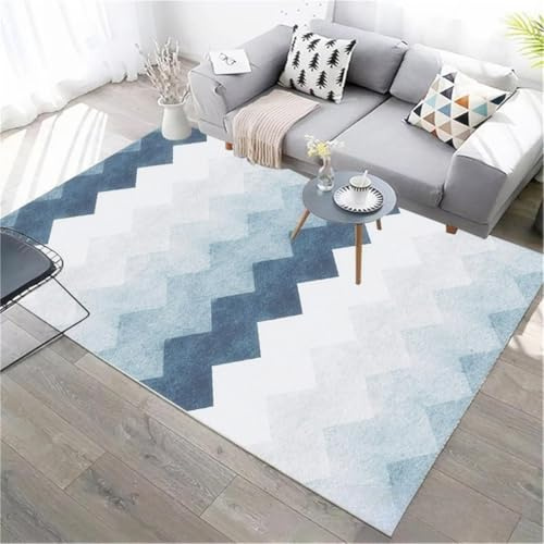 RUGMRZ Alfombra Terraza Exterior Decoración Geométrica del Sofá De La Sala De Estar Alfombras Cocina Azul Alfombras Recibidor Alfombras Alargadas 150X200CM