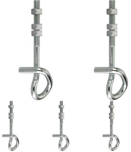 Connex Sicherheits-Schaukelhaken - Mit metrischem Gewinde - M12 x 250 mm - 200 Kg Tragkraft - 1 Stück - verzinkt/Schaukelhaken/Gerüst-Haken/Luftschaukel-Haken/Gautsche/Hutsche / DY270532