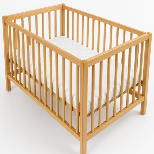 Premium Baby Travel Cot Mattress 120 x 60 x 7.5 cm – Extra Thick Foam Support – Quilted & Breathable – Hypoallergenic & Washable Cover – Fits Most Travel Cots – UK Made