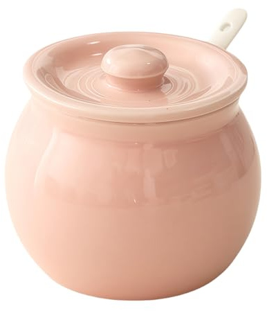 Zuccheriera in tinta unita con coperchio e cucchiaio da 300 ml, porta zucchero per bar, zuccheriera in ceramica