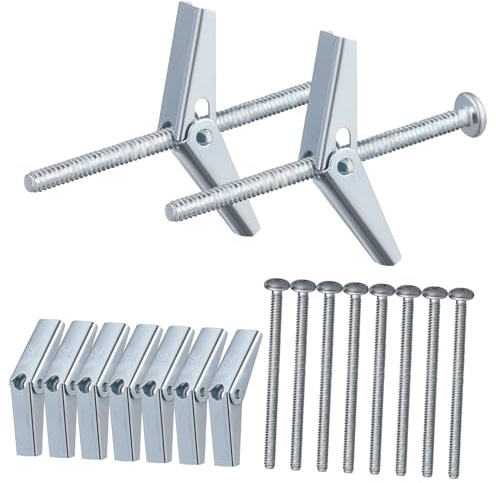 Alipis Set di Dadi e Bulloni ad Alette in Metallo, 20 Set, Argento, per Assemblaggio e Casa, Fissaggio Pratico e Multifunzione per Pareti Cave