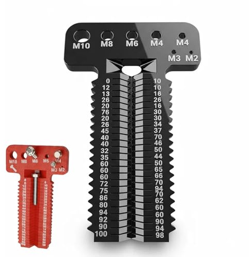 Screw Measuring Tool, M2-M10 with Length 4-100mm, Metric Screw Thread Checker and Gauge for Bolt Size Identification, Versatile Compact Screw Measurement Ruler for Mechanics & DIY Proiects (Black)
