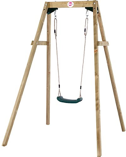 Plum Holz Schaukel – Outdoor-Einzelschaukel für Kinder aus Holz, Schaukelseile höhenverstellbar