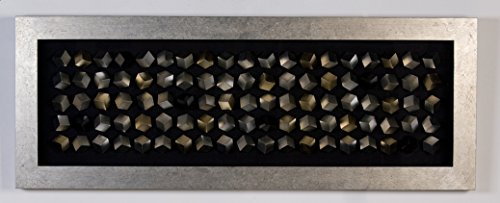 Casablanca - Cuadro decorativo grande XL - Objeto decorativo de pared de madera y cristal - Mural para salón o dormitorio, color plateado y negro, 160 x 60 cm, marco plateado, 160 x 60 cm