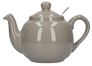 London Pottery 73403 Farmhouse Loose Leaf Teapot with Infuser, Ceramic, Grey, 4 Cup (1.2 Litre)