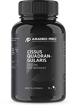Amando Perez Cissus Quadrangularis 2.500 mg hochdosiert – 90 vegane Kapseln | 5:1 Extrakt standardisiert auf 20% Ketosterone – laborgeprüft in Deutschland & ohne Zusatzstoffe – Vorrat 1 Monat