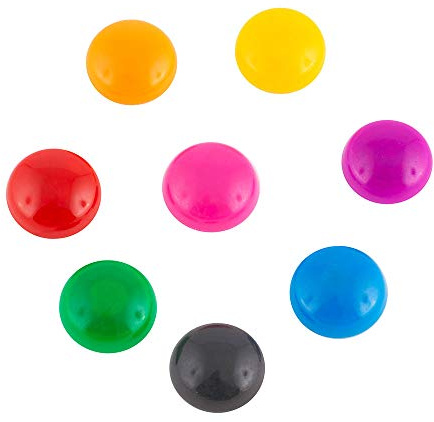 D.RECT 9173 Magnete stark, magnetisch für Magnettafel, Whiteboard, Kühlschrank, White Board und Magnetwand | starker Magnet für Kinder Ø20mm in 8 unterschiedlichen Farben