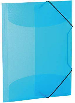 HERMA Sammelmappe A4 Hellblau Transluzent, Eckspanner-Mappe aus Kunststoff mit Gummizug und Innenklappen für Kinder, Jungen und Mädchen