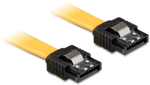 DeLOCK 3 câbles SATA 6 Gb/s 10 cm jaune/métal