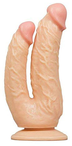 Doppel Dildo mit Saugnapf – Realistischer Dildo für Frauen & Männer – Sexspielzeug aus Silikon – Zwei Penisse mit Adern & Eichel – Dildo schwarz – Anal & Vaginal – 21,5 cm – Dildo Saugnapf – Sextoy