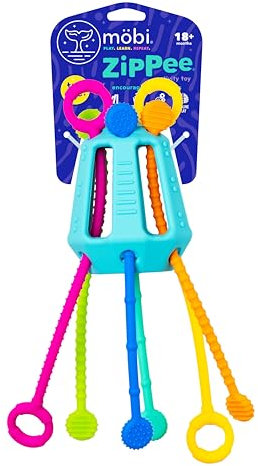 MÖBI Montessori Spielzeug - Zippee Kleinkind Spielzeug Mit Griffen, & Klang-Erzeugender Schnüre - Pädagogisches Spielzeug Ab 18 Monate Mädchen & Multi-Textur-Spielzeug Ab 18 Monate Junge Games