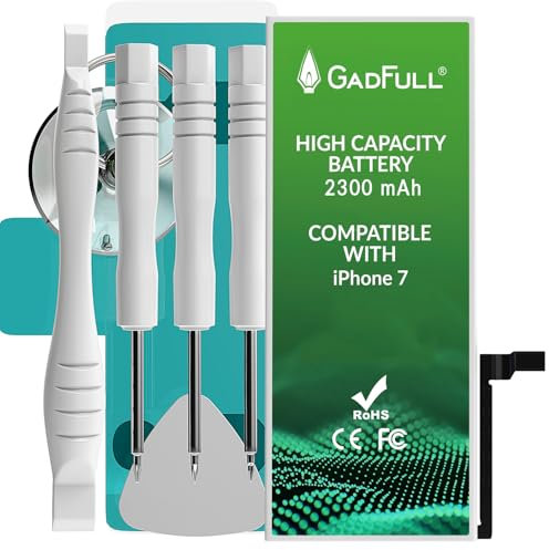 GadFull Batteria ad Alta Capacità compatibile con iPhone 7 | 2025 Data di produzione | incl. Set di riparazione manuale & Kit strumenti Profi | Nuova Batteria Cellulare Extra