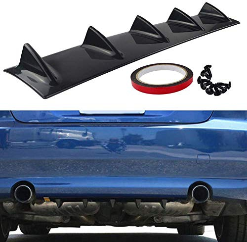 Frfjy 23 6 Auto Universale Posteriore Corpo Paraurti Diffusore Spoiler 5 Laterale Bordo Paraurti Posteriore Shark Diffusore Spoiler - Nero, as shown