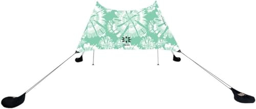 Neso Zelte Grande Beach Zelt, 2,1 m hoch, 2,8 m (9 ft) x 2,8 m (9 ft), Verstärkte Ecken und Kühlfach(Color) (Mint Tie Dye)