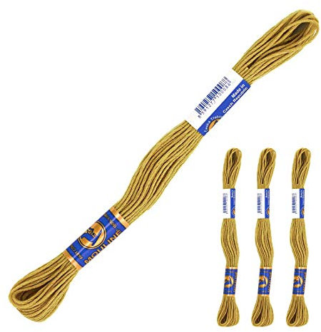 3 Docken Stickgarn je ca. 8m / Sticktwist 100% Baumwolle Stickerei verschiedene Farbwahl, Farbe :6752 gold