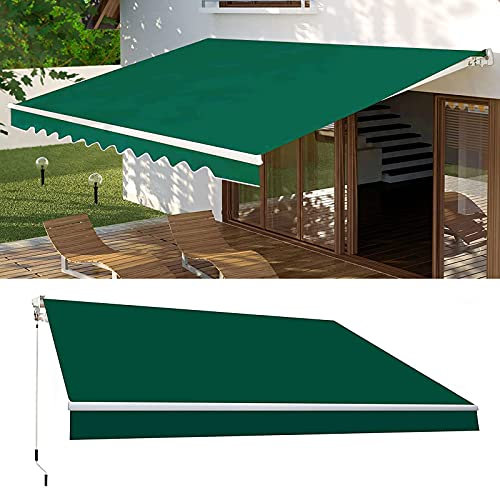 0℃ Outdoor Gelenkarmmarkise, Einziehbare Markise mit Kurbela und Handkurbel, Sonnenmarkise Winkel Einstellbar, Markise mit Wasserdichter Beschichtung für Terrasse Balkon Veranda,#1,4x3m