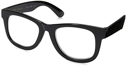 Betsey Johnson womens Thea Blue Light Glasses Reading Glasses, Shiny Black, 142mm