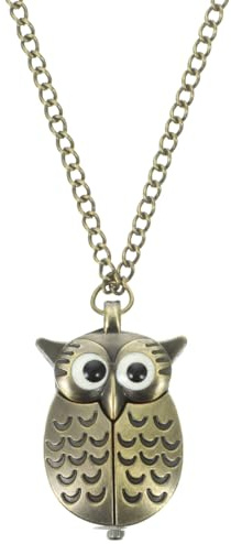 iplusmile Vintage Retro Bronze Quarz Taschenuhr Anhängerkette Mit Eule Design Für Damen Herren Eulenuhren Halsketten Mechanismus Uhrenkette