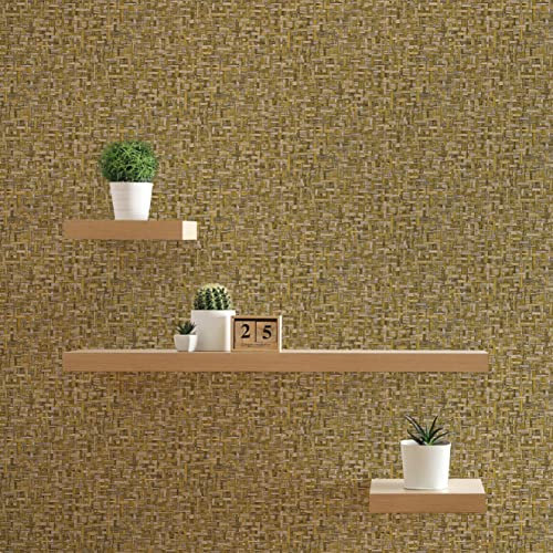 TADESSI Mateo M1-No.1535 - Carta da parati in tessuto non tessuto, colore giallo, struttura per soggiorno, camera da letto, cucina