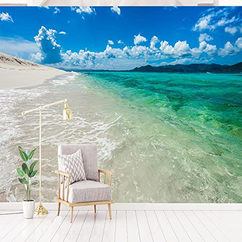 YABAOST Papier Peint Photo 3D Optique 300X200Cm Trompe L Oeil | Déco Mural Tableaux Muraux Photo Plage Ciel Paysage Mural Décor Motif Poster Géant Stickers Muraux Optique Fond Effet
