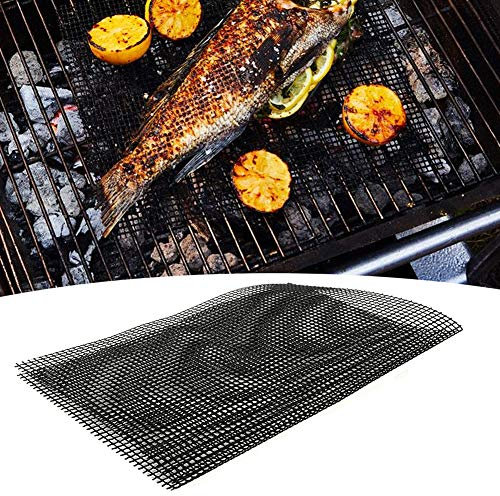 Pilipane Grillmatten-Set,Grill-Mesh-Matte, antihaftbeschichtet, Grillmatten für den Außenbereich, wiederverwendbar und leicht zu reinigen, funktioniert auf Elektrogrill, Gas, Holzkohle