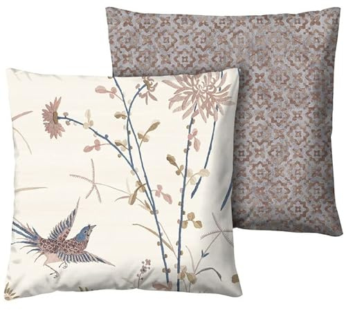 Bassetti Fong 9322742 Kissenhülle für Tischwäsche, 100% Baumwolle, Panama-Stoff, Farbe Beige, 4M, Größe: 40 x 40 cm