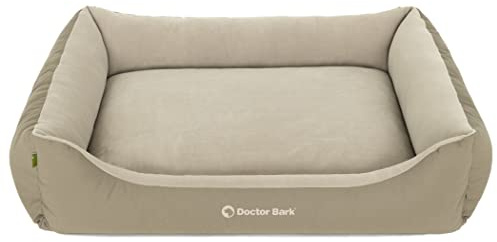 Doctor Bark Hundebett Grosse Hunde - Hundekorb Waschbar - Flauschig, Weich und Kuschelig - Robust und Strapazierfähig - Made in Germany - GreenLabel (XL - 110x85 cm, Goldbraun)