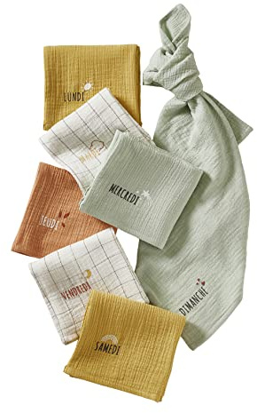 VERTBAUDET Set mit 7 Mullwindeln aus Bio-Baumwolle* Weiß/mehrfarbig