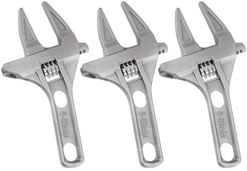 SEUNMUK 3 chiavi inglesi regolabili da 6 a 68 mm, chiavi a ganascia larga con manico corto, in lega di alluminio, ultra sottili, chiavi idrauliche per lavabo da bagno