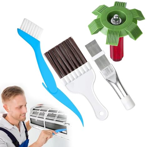 LAQWYNKB trockner reinigungsbürste, Pack of 4 Lamellenkämme, Klimaanlagenkondensator-Schlitze Reinigungsbürste, Lamellenreiniger Schneebürste, Lamellenkamm für Wärmepumpentrockner
