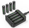 POWEROWL - Lithium Rechargeable Battery AA with Charger, 8 Pack 3000mWh 1.5V Lithium Batteries for Camera VR/AR Headset Xbox Controller (8 x AA Batteries & Charger)