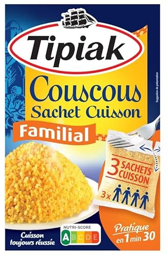 Couscous Familial Tipiak Trio (3x210g) - Savourez l'authenticité en 630g | Blés, Semoules et Céréales Fraîches - Le Lot De 3