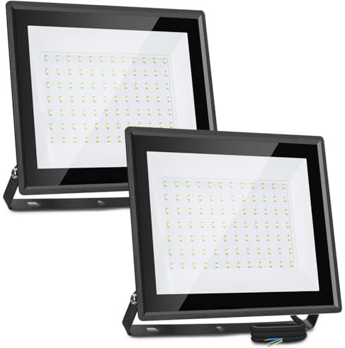 Aigostar Faretto LED da Esterno 70W 6100LM, Impermeabile IP65, 84 LED 6500K Bianca Fredda, per Giardino, Cortile, Garage, Pareti - 2 Pezzi